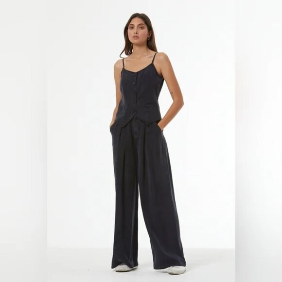 Young Fabulous & Broke Navy Wide-Leg Pants - Picture 2 of 15